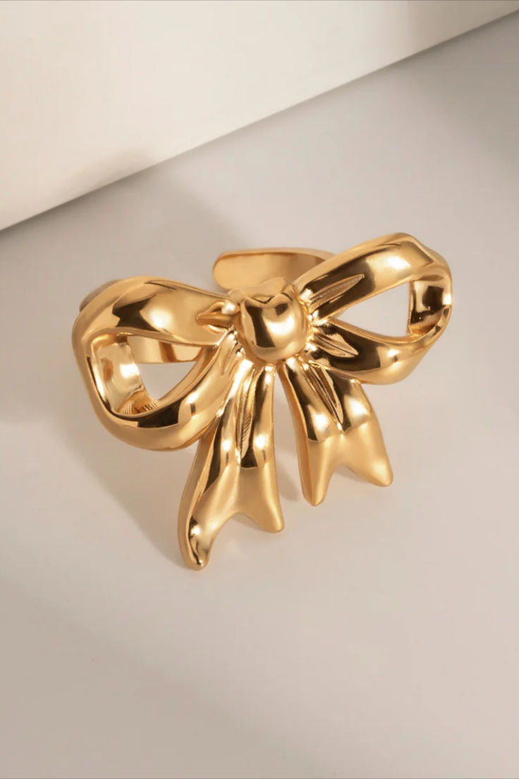 Anti Tarnish Big Bow Ring