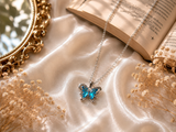 Blue Crystal Butterfly Necklace