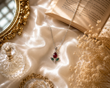 Ruby Rose & Star Pendant Necklace