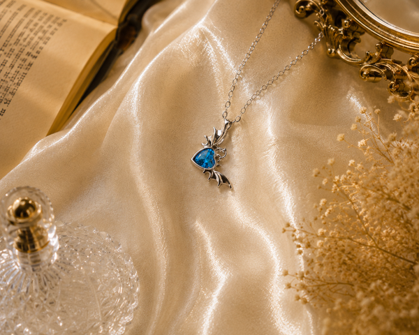 Bat Wing Heart Necklace