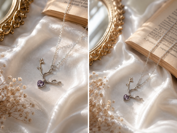 Amethyst Antler Necklace