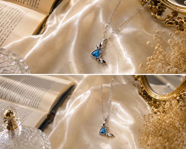 Bat Wing Heart Necklace