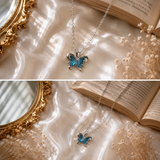 Blue Crystal Butterfly Necklace