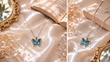 Blue Crystal Butterfly Necklace