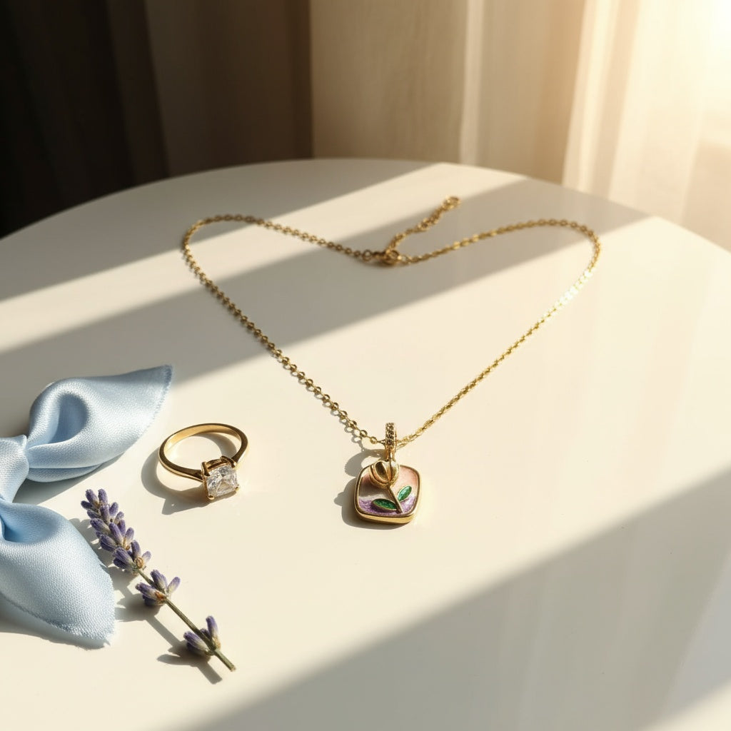 Crystal Blush 3D Pearl Pendant