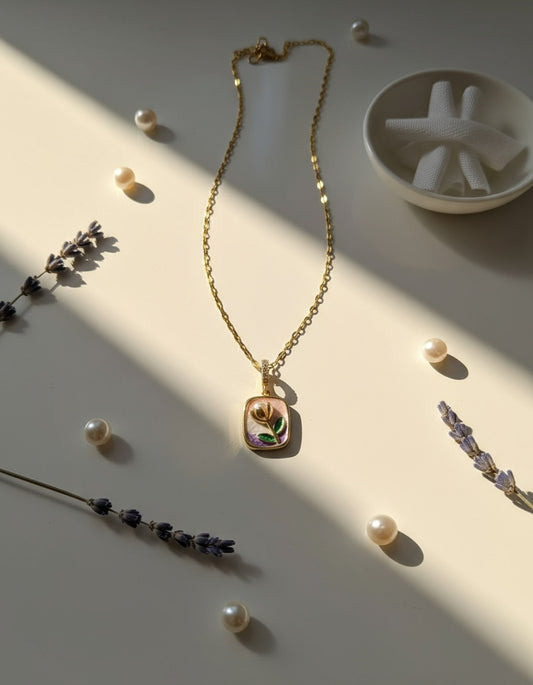 Crystal Blush 3D Pearl Pendant