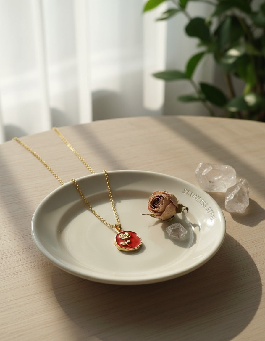 Ruby Bloom Rose Pendant