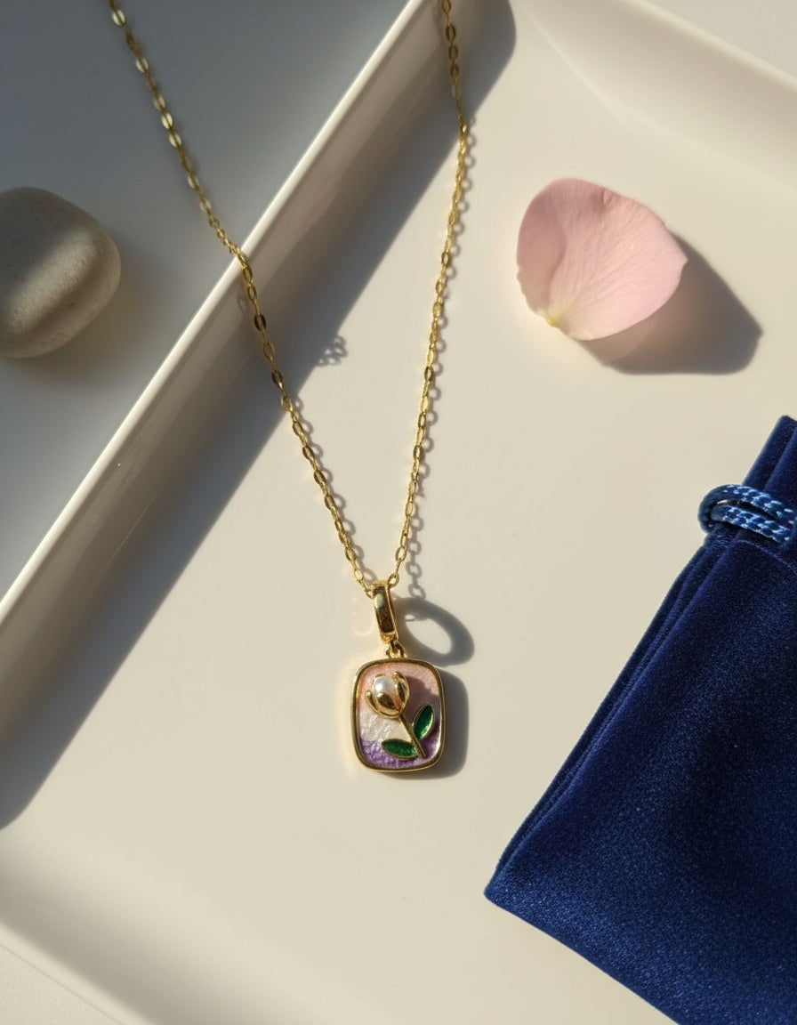 Crystal Blush 3D Pearl Pendant