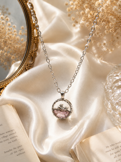 Moonlit Dolphin Pendant Necklace — Pink