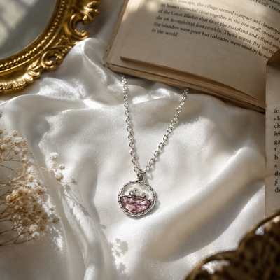 Moonlit Dolphin Pendant Necklace — Pink