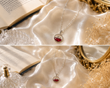 Moonlit Dolphin Pendant Necklace — Red