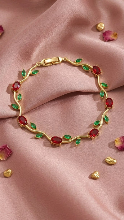 Tulip Ruby & Emerald Vine Bracelet