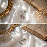 Silver Swan Heart Necklace